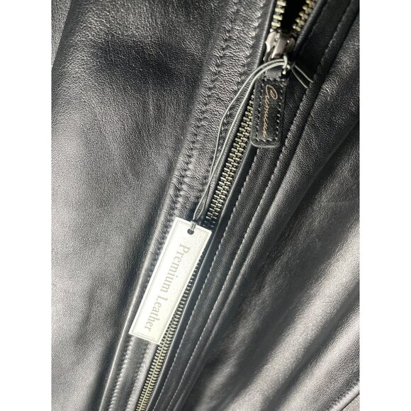 NWT Daniel Cremieux Men's M Black and Brown Luxury Lamb Leather Bomber Jacket - Picture 4 of 9